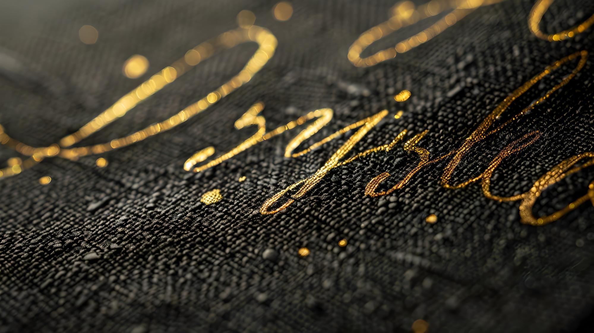 Monogramma oro su seta